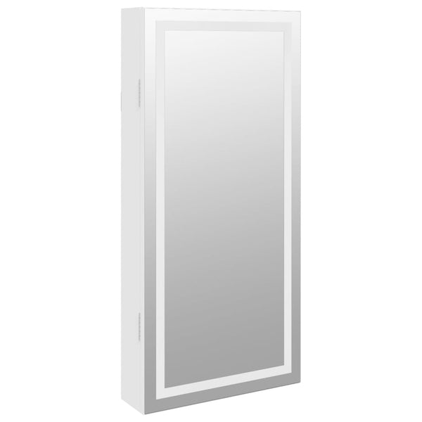 Valkoinen peilikorukaappi Durau (led-valoilla seinälle asennettava)