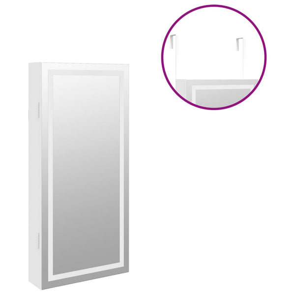 Valkoinen peilikorukaappi Durau (led-valoilla seinälle asennettava)