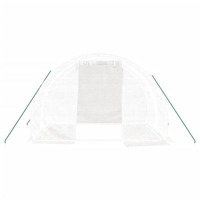 Kasvihuone teräsrungolla valkoinen 6 m² 3x2x2 m