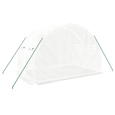 Kasvihuone teräsrungolla valkoinen 6 m² 3x2x2 m