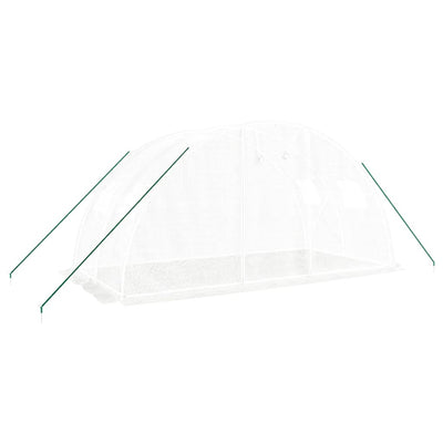 Kasvihuone teräsrungolla valkoinen 8 m² 4x2x2 m