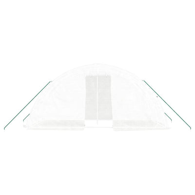 Kasvihuone teräsrungolla valkoinen 10 m² 5x2x2,3 m