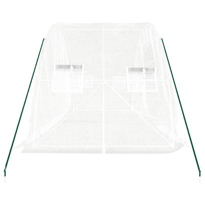 Kasvihuone teräsrungolla valkoinen 10 m² 5x2x2,3 m