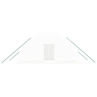Kasvihuone teräsrungolla valkoinen 12 m² 6x2x2,85 m
