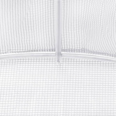 Kasvihuone teräsrungolla valkoinen 12 m² 6x2x2,85 m