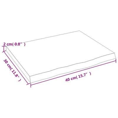 Seinähylly 40x30x2 cm käsittelemätön täysi tammi