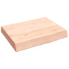 Seinähylly 40x30x(2-6) cm käsittelemätön täysi tammi