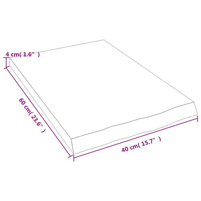 Seinähylly 40x60x(2-4) cm käsittelemätön täysi tammi