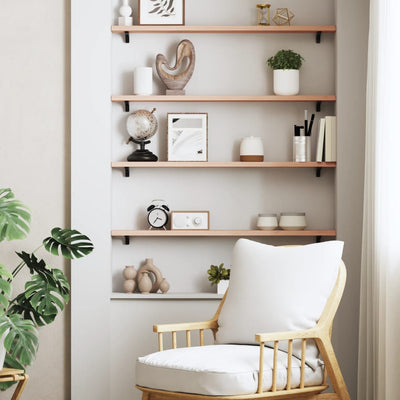 Seinähylly 80x10x2 cm käsittelemätön täysi tammi