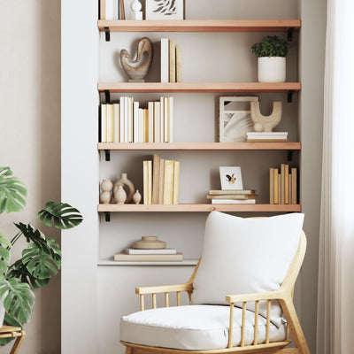 Seinähylly 80x30x(2-4) cm käsittelemätön täysi tammi