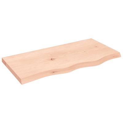 Seinähylly 80x40x(2-4) cm käsittelemätön täysi tammi