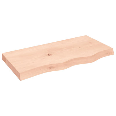 Seinähylly 80x40x(2-6) cm käsittelemätön täysi tammi