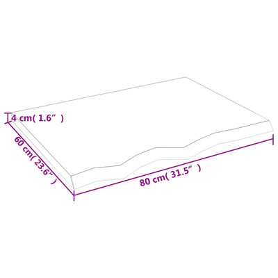 Seinähylly 80x60x(2-4) cm käsittelemätön täysi tammi