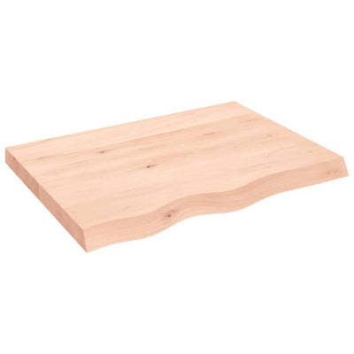 Seinähylly 80x60x(2-6) cm käsittelemätön täysi tammi