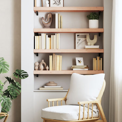 Seinähylly 100x30x(2-6) cm käsittelemätön täysi tammi