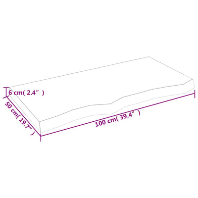 Seinähylly 100x50x(2-6) cm käsittelemätön täysi tammi