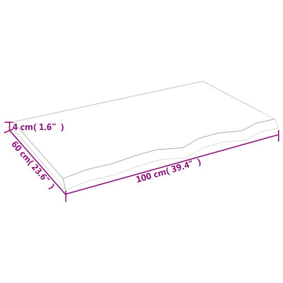 Seinähylly 100x60x(2-4) cm käsittelemätön täysi tammi