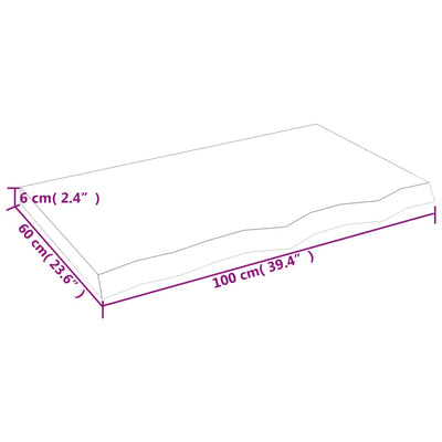 Seinähylly 100x60x(2-6) cm käsittelemätön täysi tammi