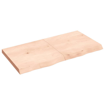 Seinähylly 120x60x(2-6) cm käsittelemätön täysi tammi