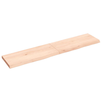 Seinähylly 140x30x(2-4) cm käsittelemätön täysi tammi