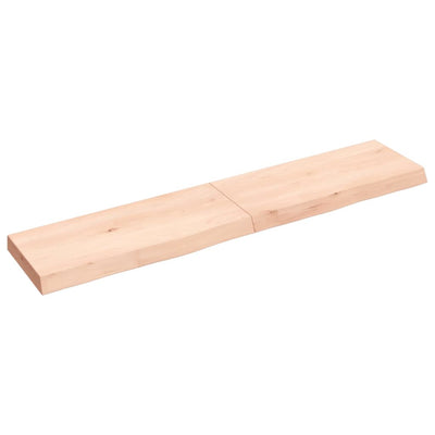 Seinähylly 140x30x(2-6) cm käsittelemätön täysi tammi