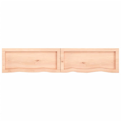 Seinähylly 140x30x(2-6) cm käsittelemätön täysi tammi