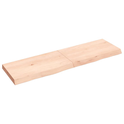 Seinähylly 140x40x(2-6) cm käsittelemätön täysi tammi