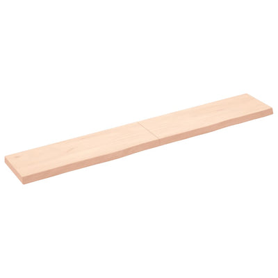 Seinähylly 180x30x(2-6) cm käsittelemätön täysi tammi