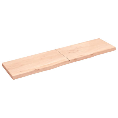 Seinähylly 200x50x(2-6) cm käsittelemätön täysi tammi