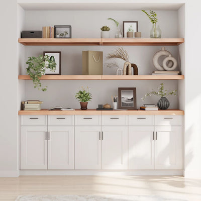 Seinähylly 200x50x(2-6) cm käsittelemätön täysi tammi