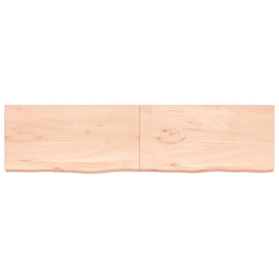 Seinähylly 200x50x(2-6) cm käsittelemätön täysi tammi