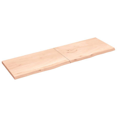 Seinähylly 200x60x(2-4) cm käsittelemätön täysi tammi
