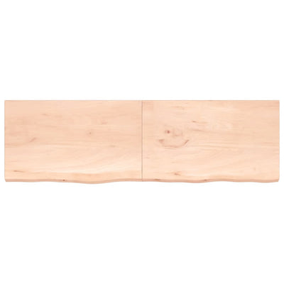 Seinähylly 200x60x(2-4) cm käsittelemätön täysi tammi
