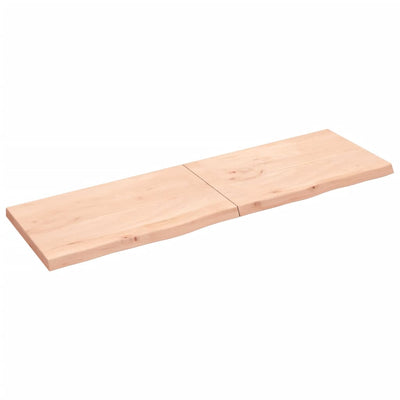 Seinähylly 200x60x(2-6) cm käsittelemätön täysi tammi