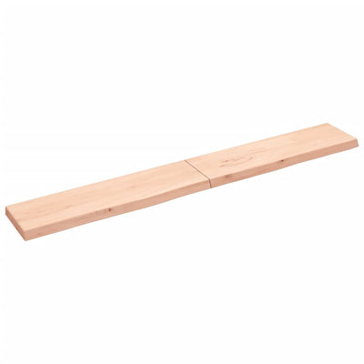 Seinähylly 220x30x(2-6) cm käsittelemätön täysi tammi