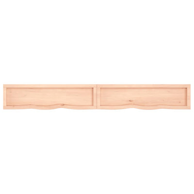 Seinähylly 220x30x(2-6) cm käsittelemätön täysi tammi