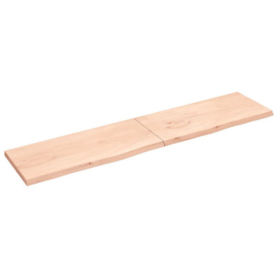Seinähylly 220x50x(2-4) cm käsittelemätön täysi tammi