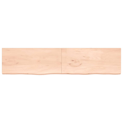 Seinähylly 220x50x(2-4) cm käsittelemätön täysi tammi