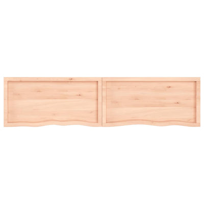 Seinähylly 220x50x(2-4) cm käsittelemätön täysi tammi