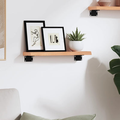 Seinähylly vaaleanruskea 40x10x2 cm käsitelty täystammi