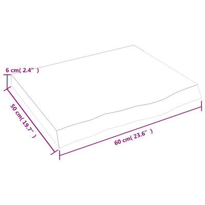 Seinähylly vaaleanruskea 60x50x(2-6) cm käsitelty täystammi