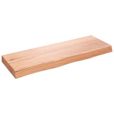 Seinähylly vaaleanruskea 80x30x(2-6) cm käsitelty täystammi