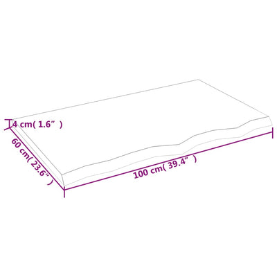 Seinähylly vaaleanruskea 100x60x(2-4) cm käsitelty täystammi