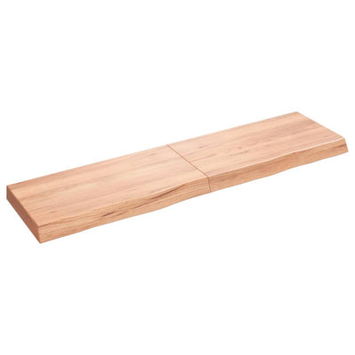 Seinähylly vaaleanruskea 120x30x(2-6) cm käsitelty täystammi