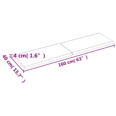Seinähylly vaaleanruskea 160x40x(2-4) cm käsitelty täystammi