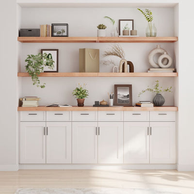 Seinähylly vaaleanruskea 220x40x(2-6) cm käsitelty täystammi