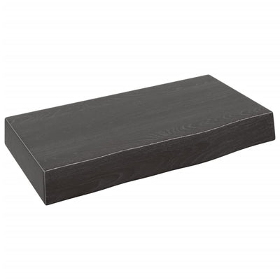 Seinähylly tummanruskea 40x20x6 cm käsitelty täystammi