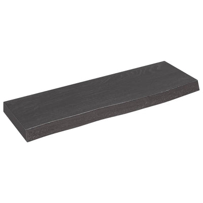 Seinähylly tummanruskea 60x20x4 cm käsitelty täystammi