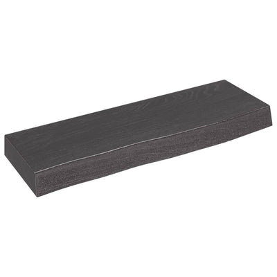 Seinähylly tummanruskea 60x20x6 cm käsitelty täystammi