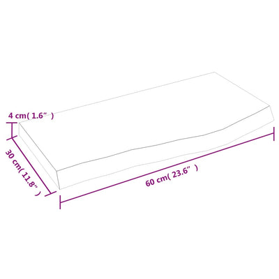 Seinähylly tummanruskea 60x30x(2-4) cm käsitelty täystammi